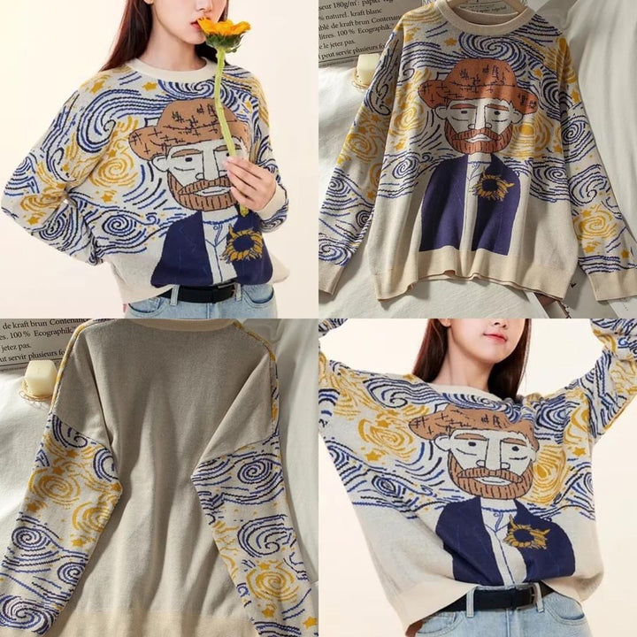 Van gogh Cartoon Jumper