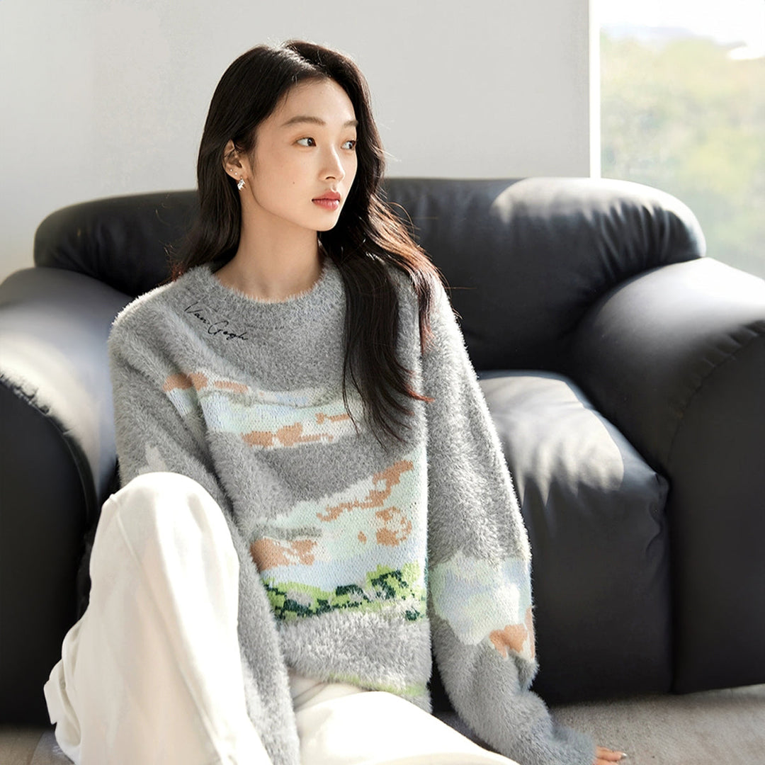 Van Gogh Wheat Field Mohair Knit Jumper