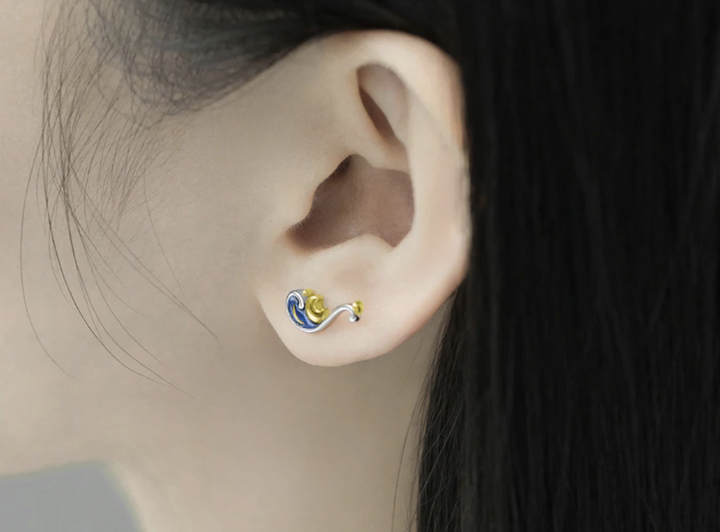 Van Gogh Starry Night inspired Earring