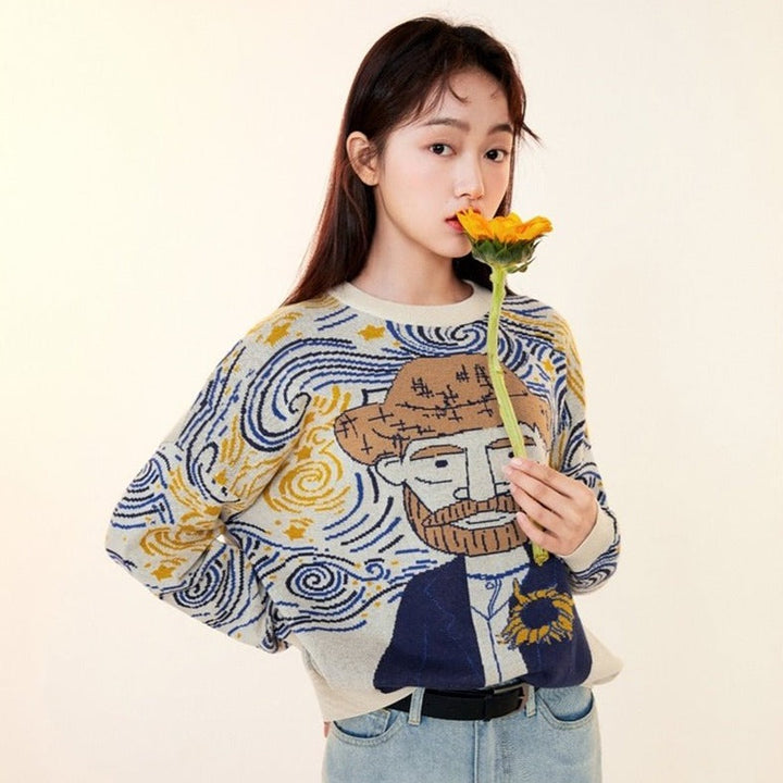 Van gogh Cartoon Jumper
