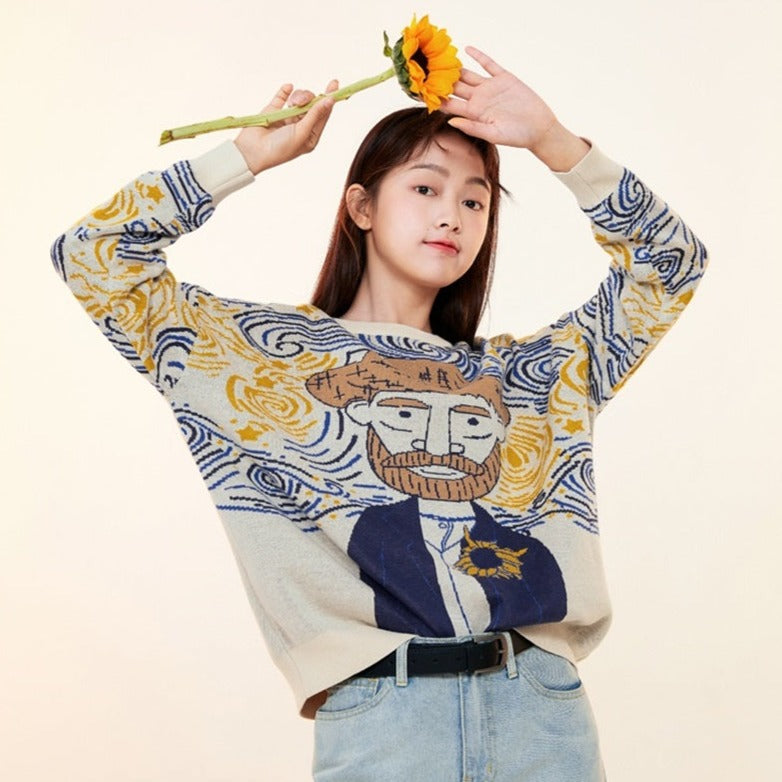 Van gogh Cartoon Jumper