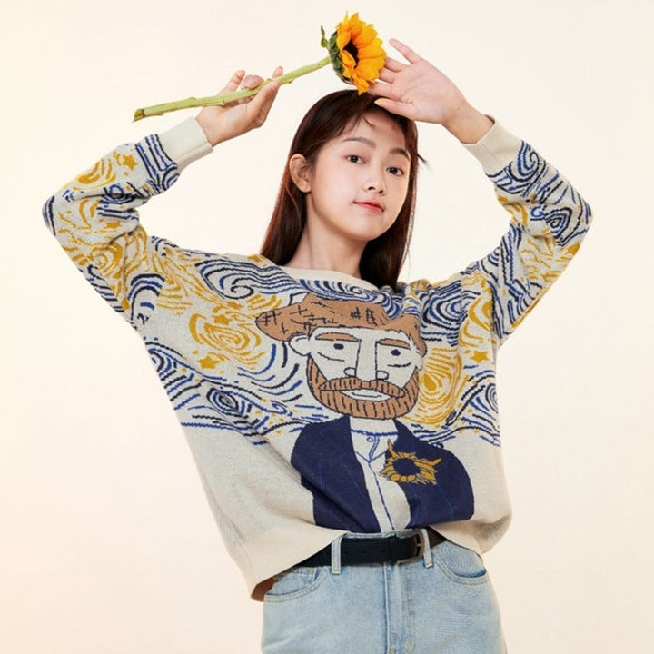 Van gogh Cartoon Jumper