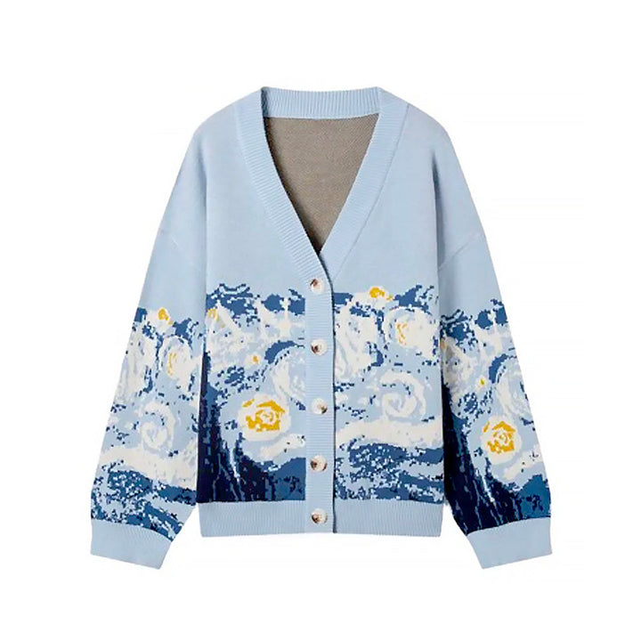 Van Gogh Starry Night Knitted Cardigan Jumper