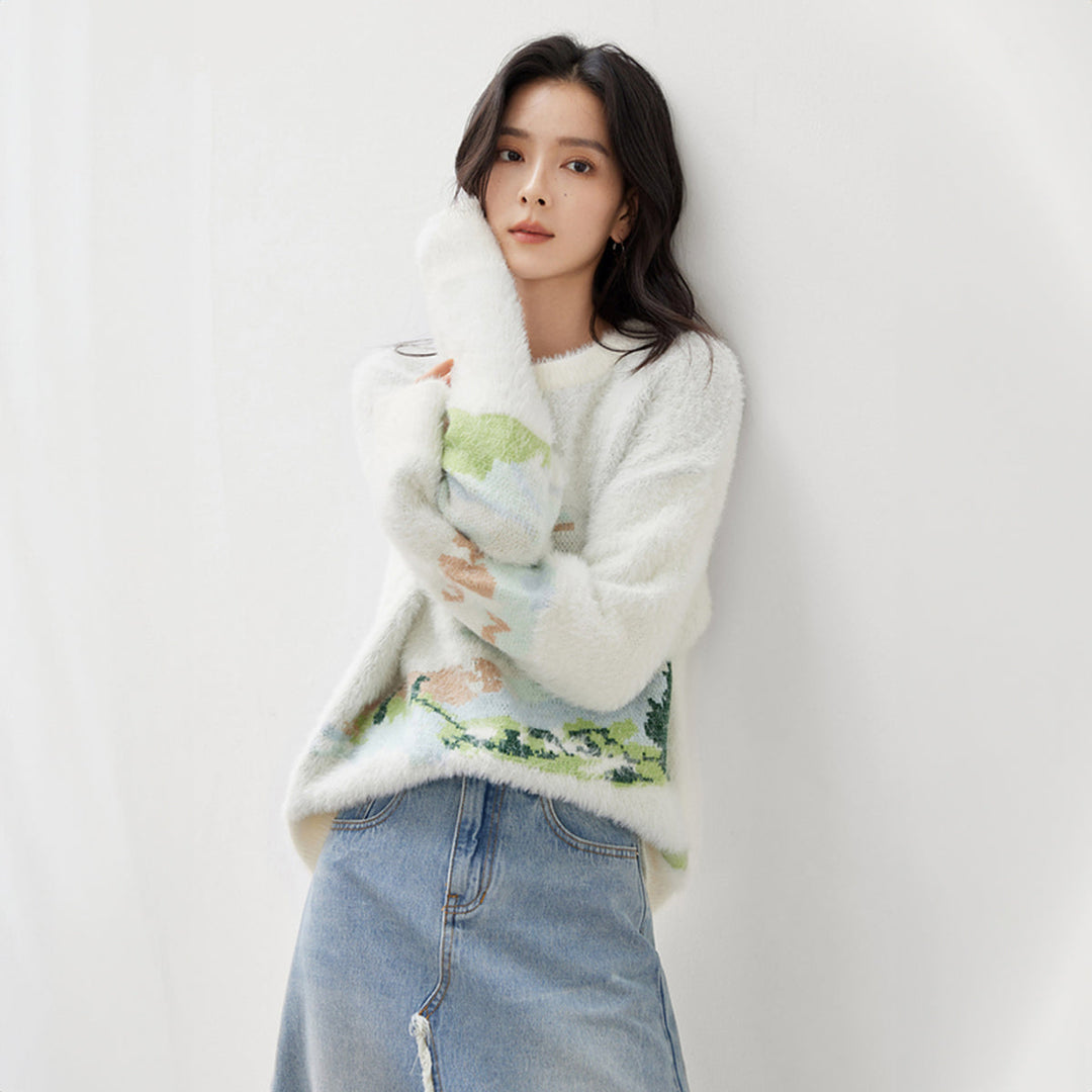 Van Gogh Wheat Field Mohair Knit Jumper