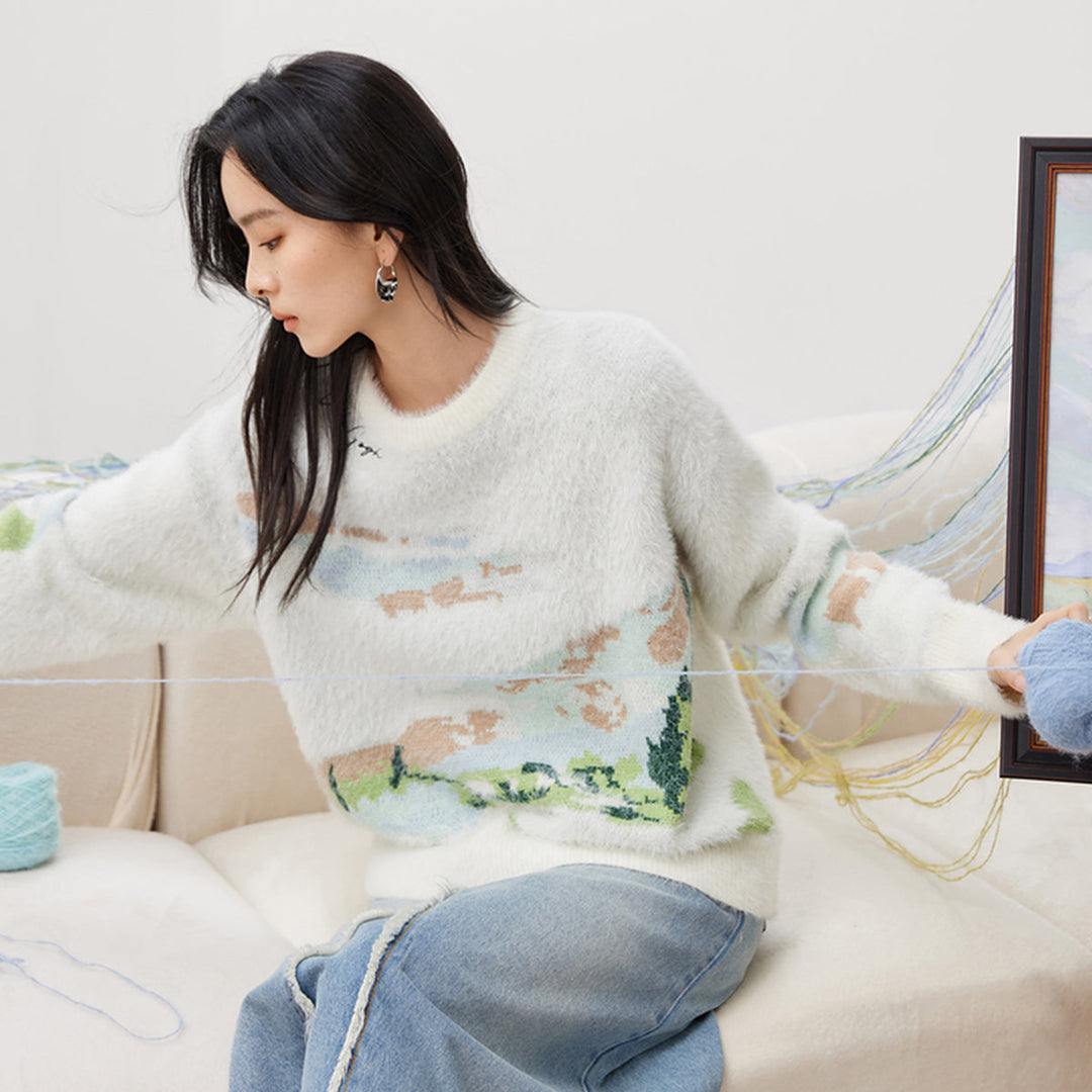 Van Gogh Wheat Field Mohair Knit Jumper
