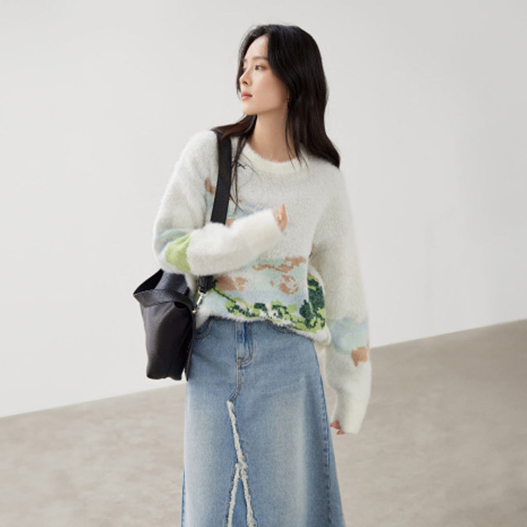 Van Gogh Wheat Field Mohair Knit Jumper