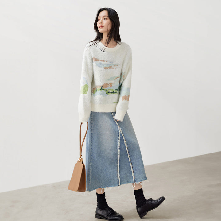 Van Gogh Wheat Field Mohair Knit Jumper