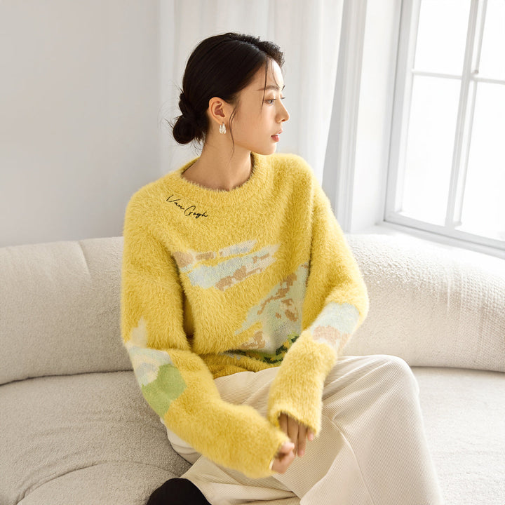 Van Gogh Wheat Field Mohair Knit Jumper