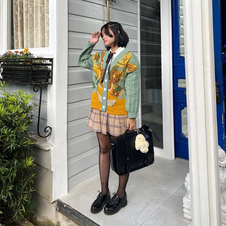 Van Gogh Vintage Cardigan Knit Jumper