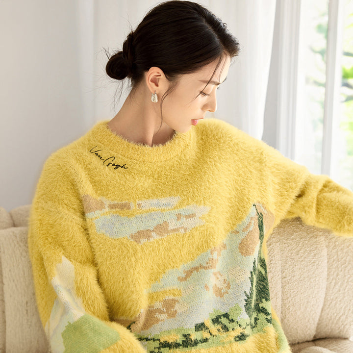 Van Gogh Wheat Field Mohair Knit Jumper