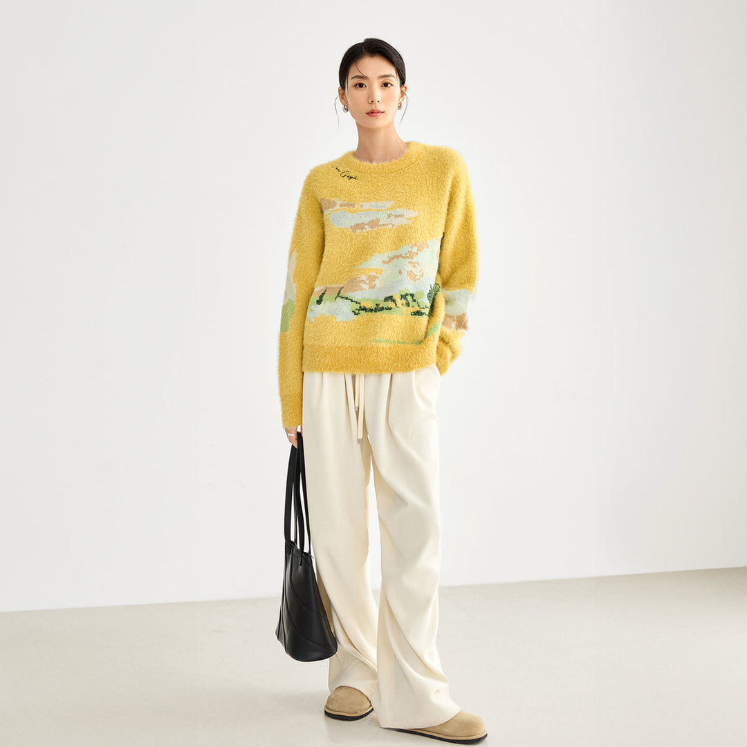 Van Gogh Wheat Field Mohair Knit Jumper