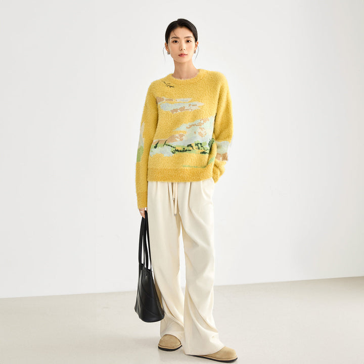 Van Gogh Wheat Field Mohair Knit Jumper