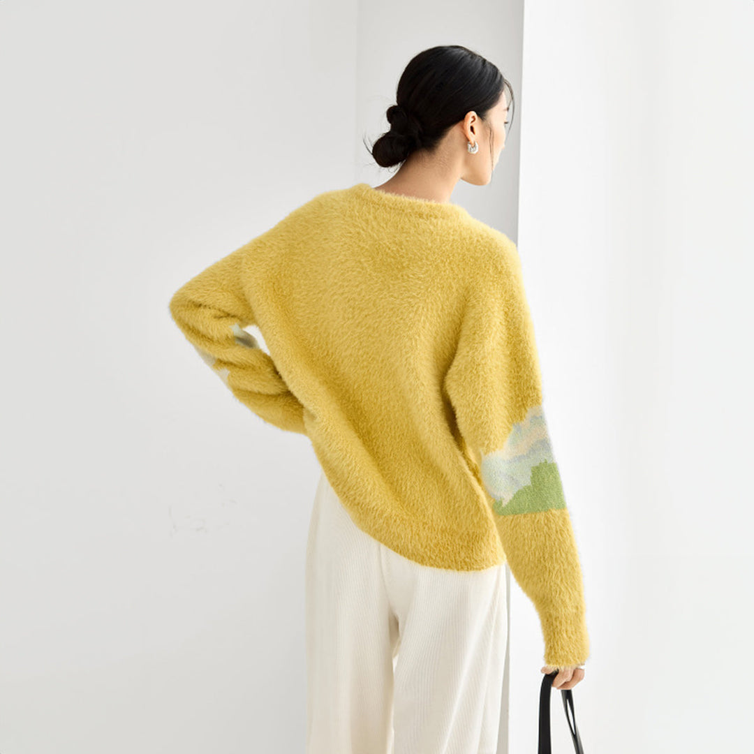 Van Gogh Wheat Field Mohair Knit Jumper