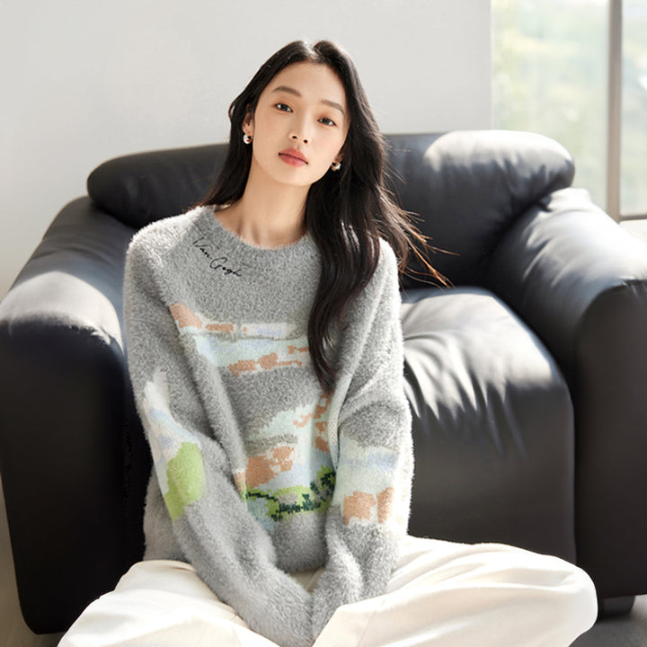 Van Gogh Wheat Field Mohair Knit Jumper