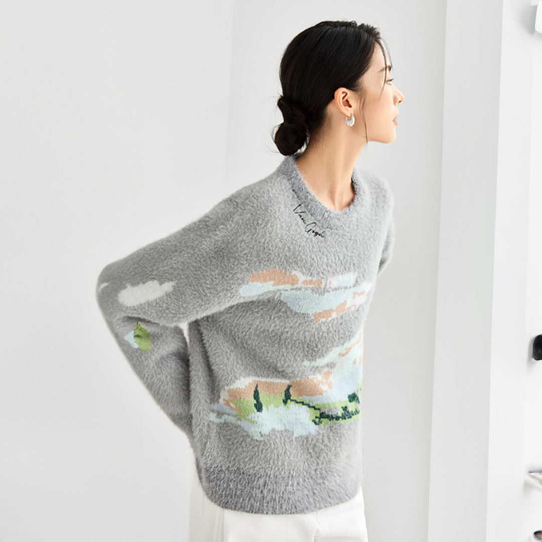 Van Gogh Wheat Field Mohair Knit Jumper
