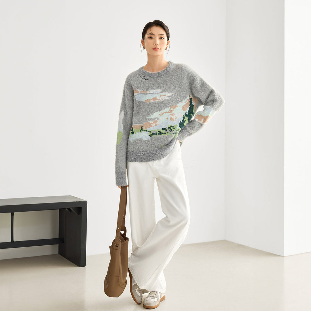 Van Gogh Wheat Field Mohair Knit Jumper