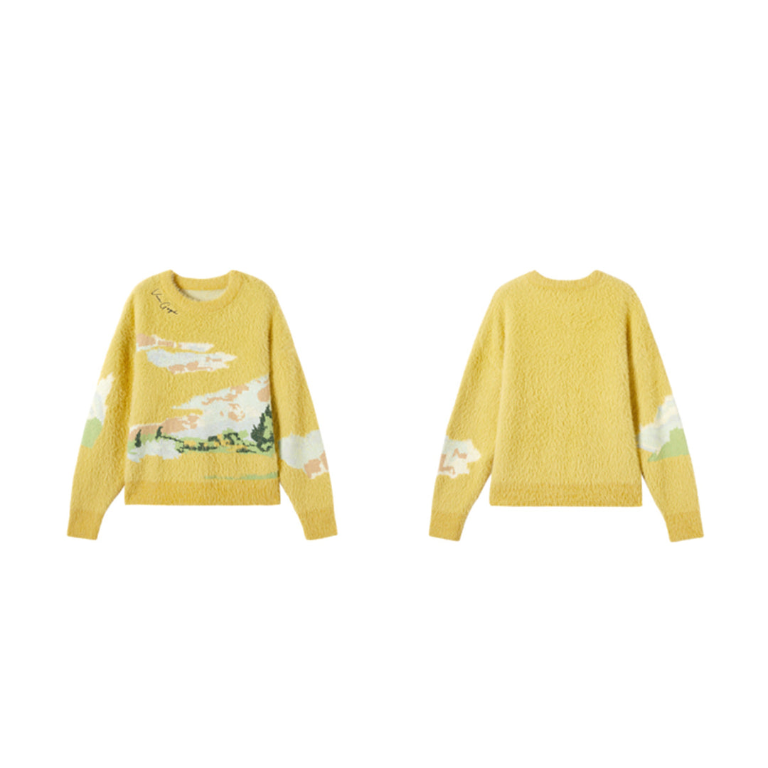 Van Gogh Wheat Field Mohair Knit Jumper