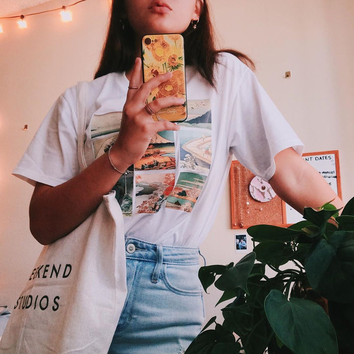 Hokusai grid T-shirt