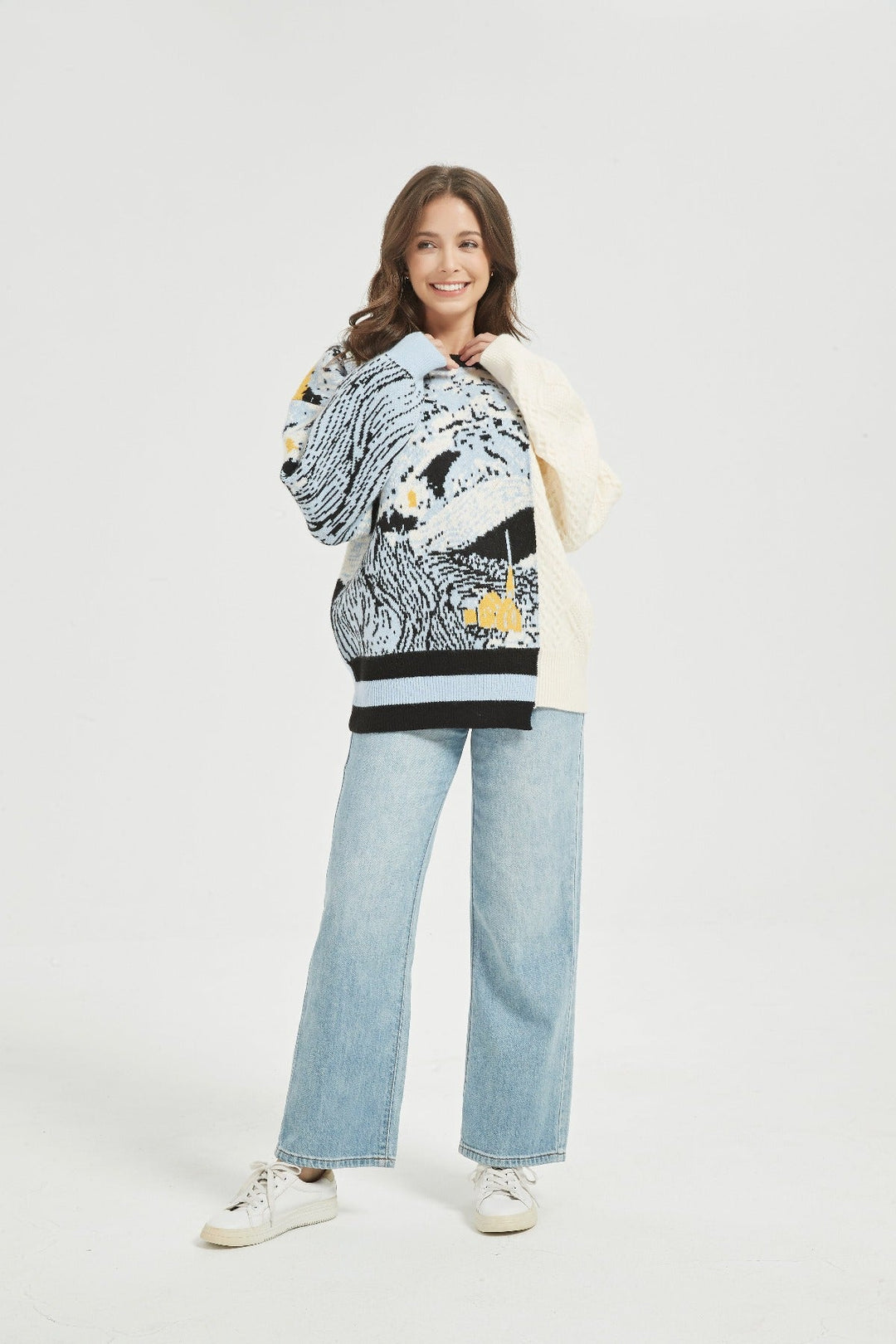 Half Knitted Starry Night Jumper