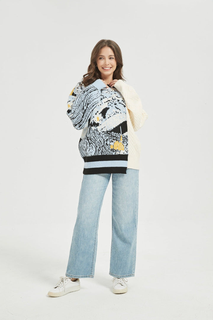 Half Knitted Starry Night Jumper