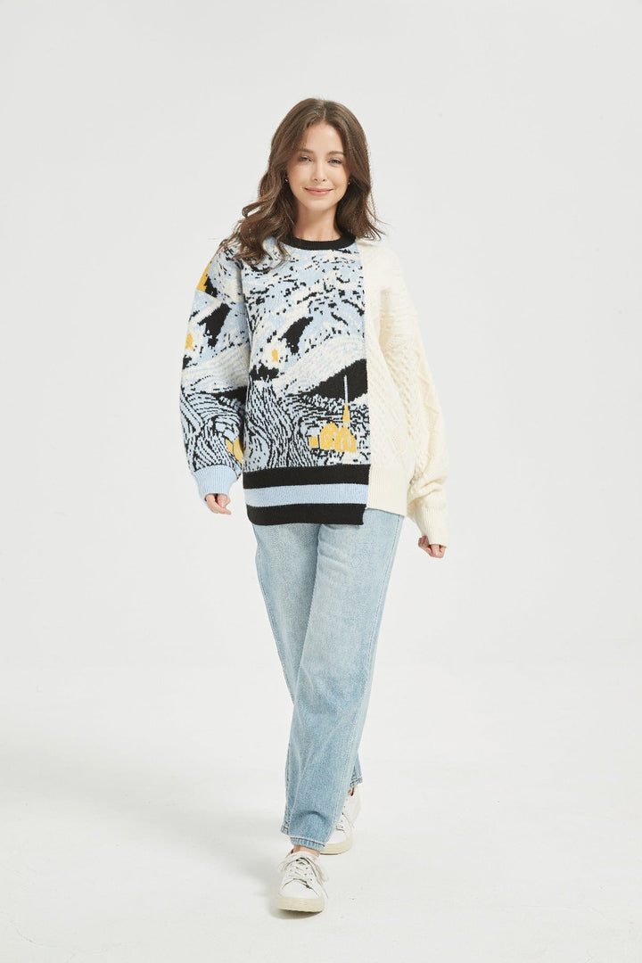 Half Knitted Starry Night Jumper