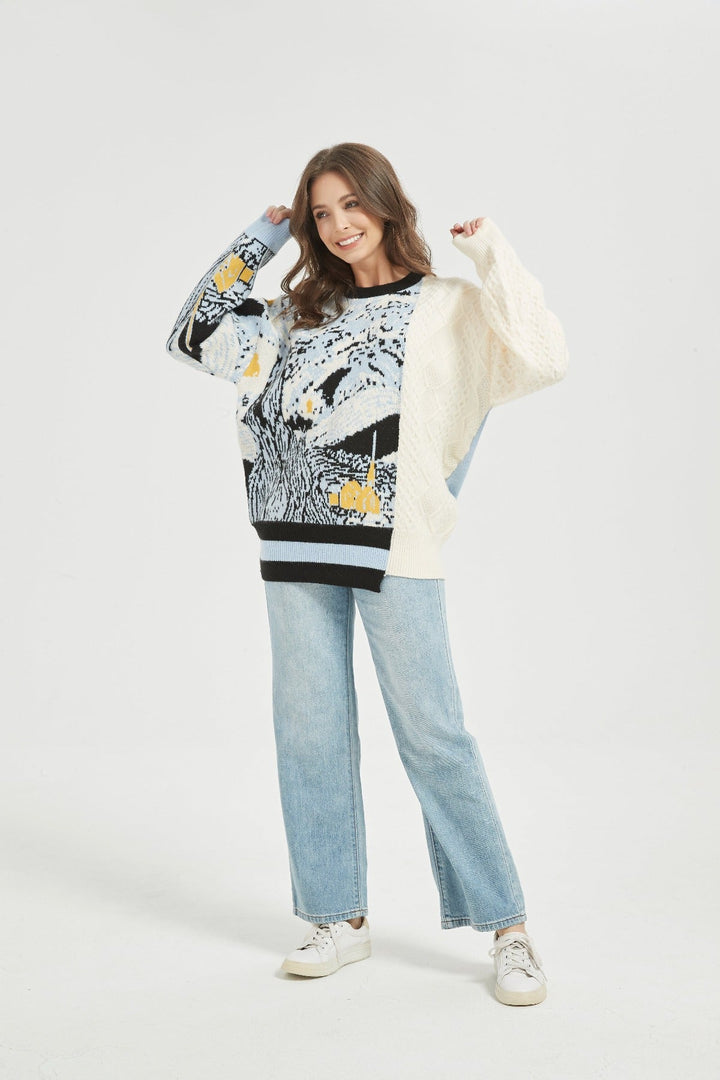 Half Knitted Starry Night Jumper