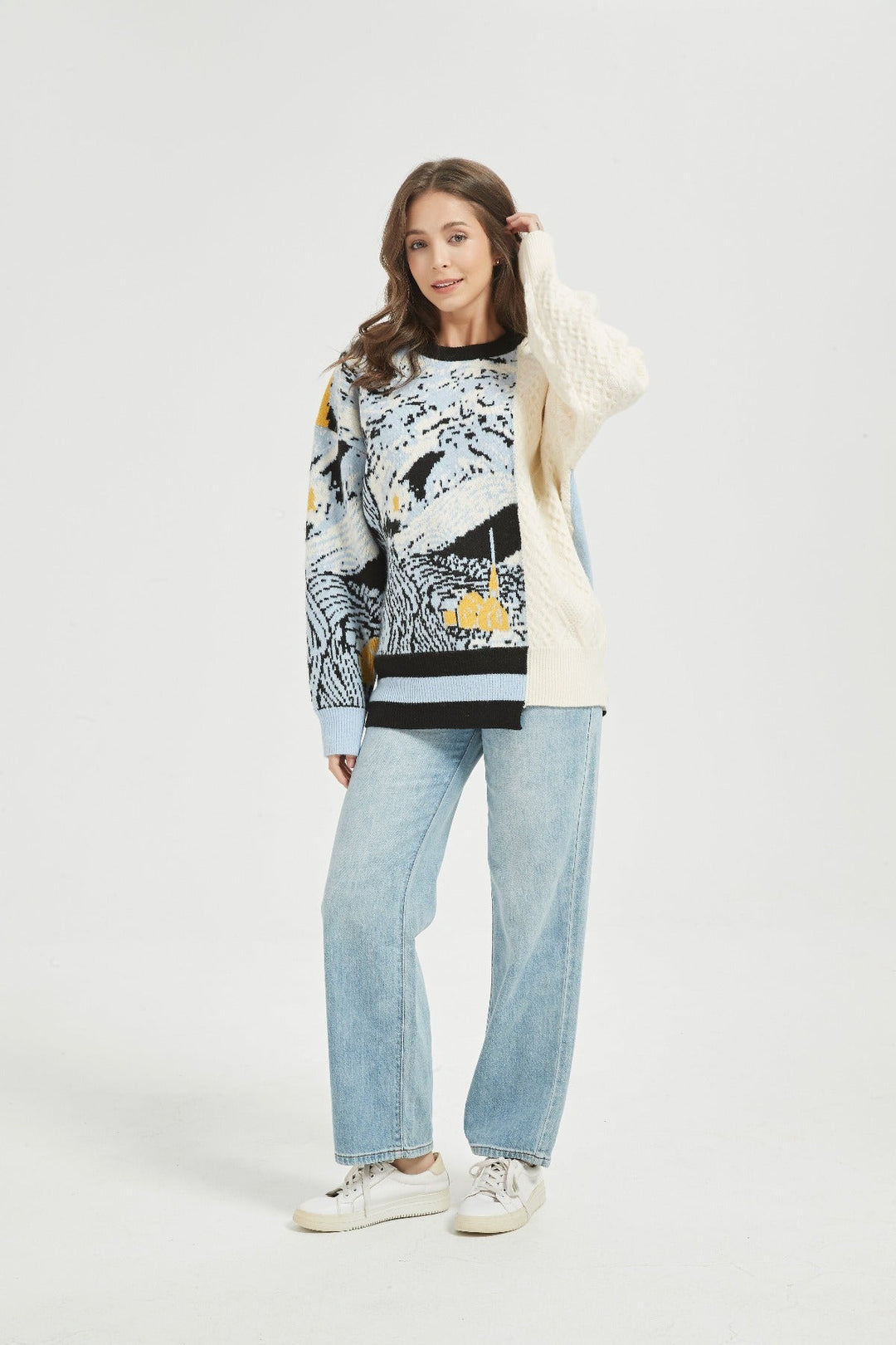 Half Knitted Starry Night Jumper