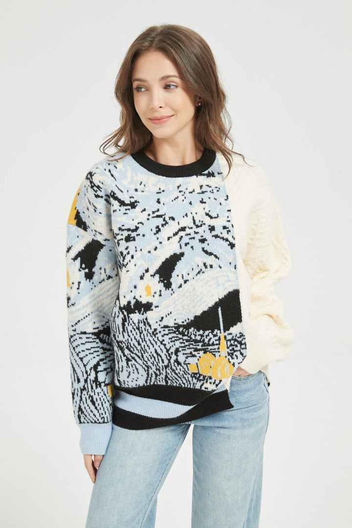 Half Knitted Starry Night Jumper