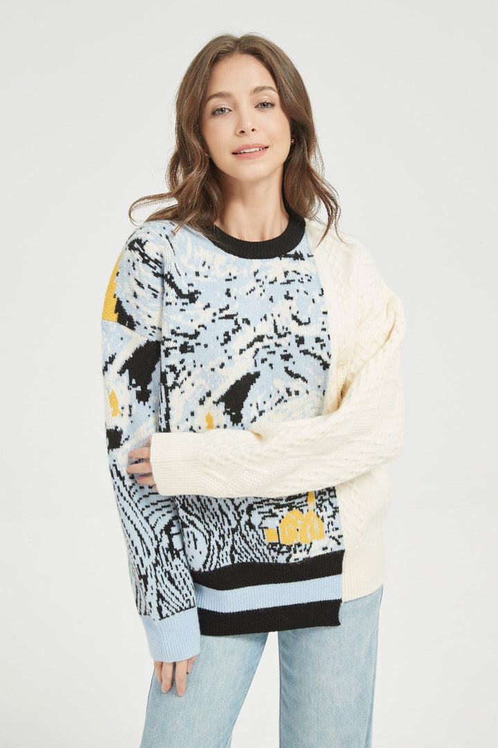 Half Knitted Starry Night Jumper
