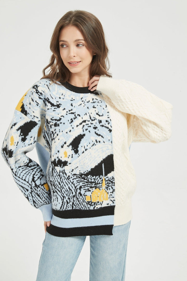 Half Knitted Starry Night Jumper