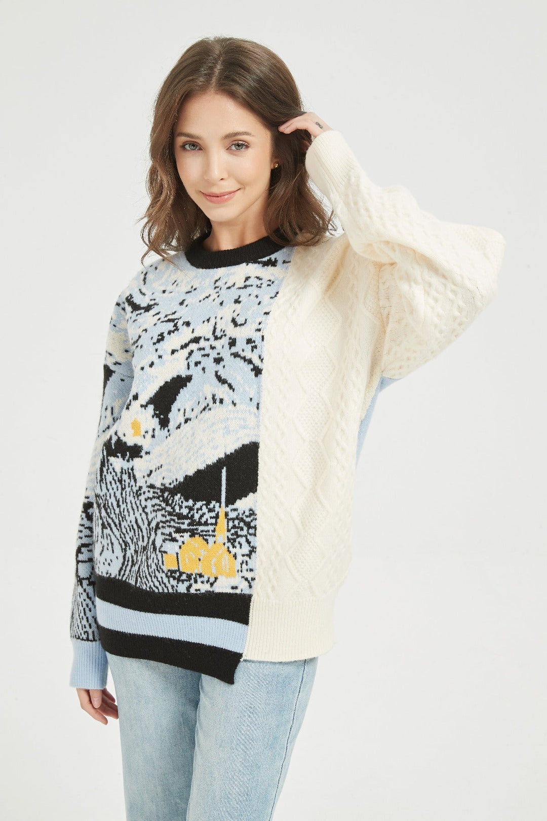 Half Knitted Starry Night Jumper