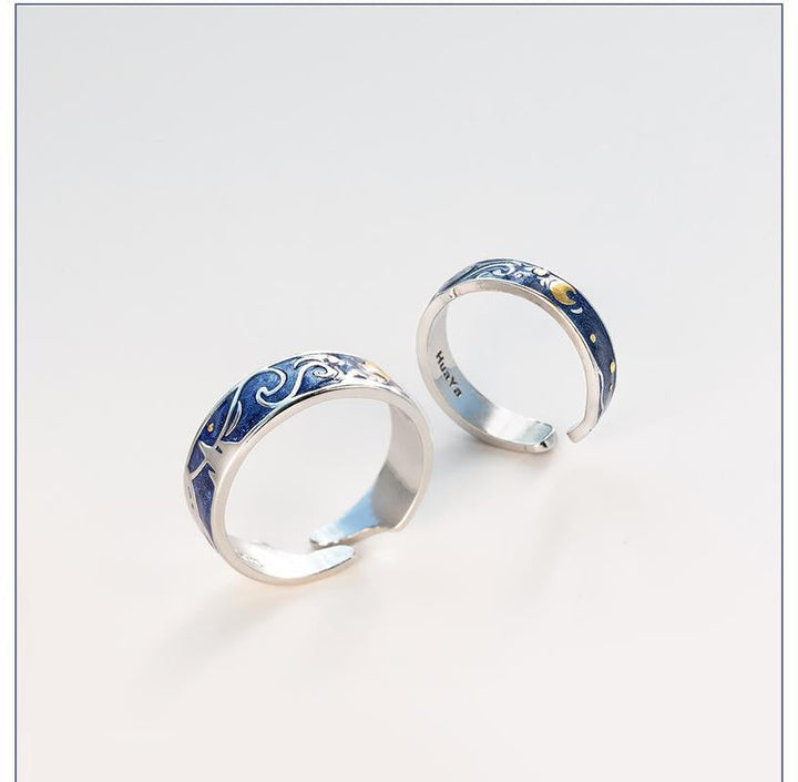 Van Gogh The Starry Night Couple Rings