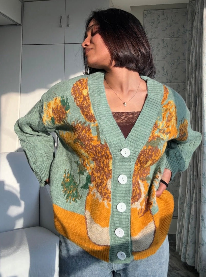 Van Gogh Vintage Cardigan Knit Jumper