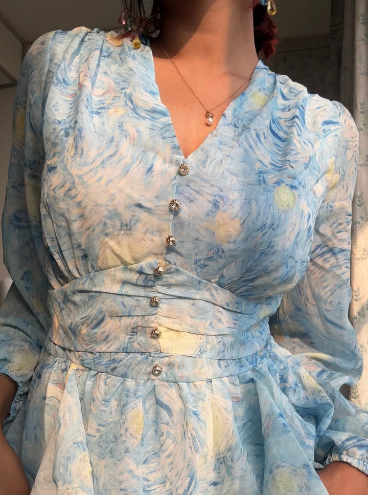 Van Gogh Starry Night dreamy long dress