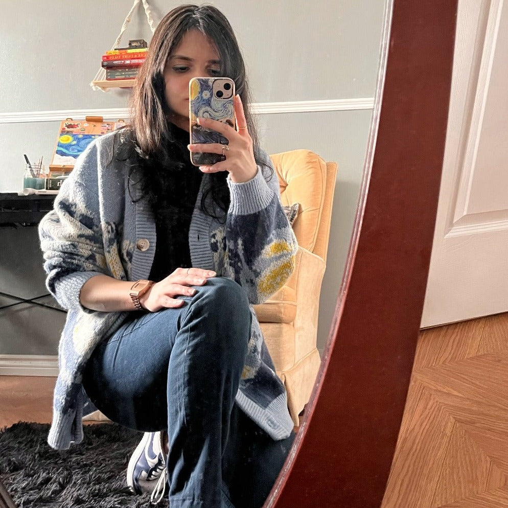 Van Gogh Starry Night Knitted Cardigan Jumper