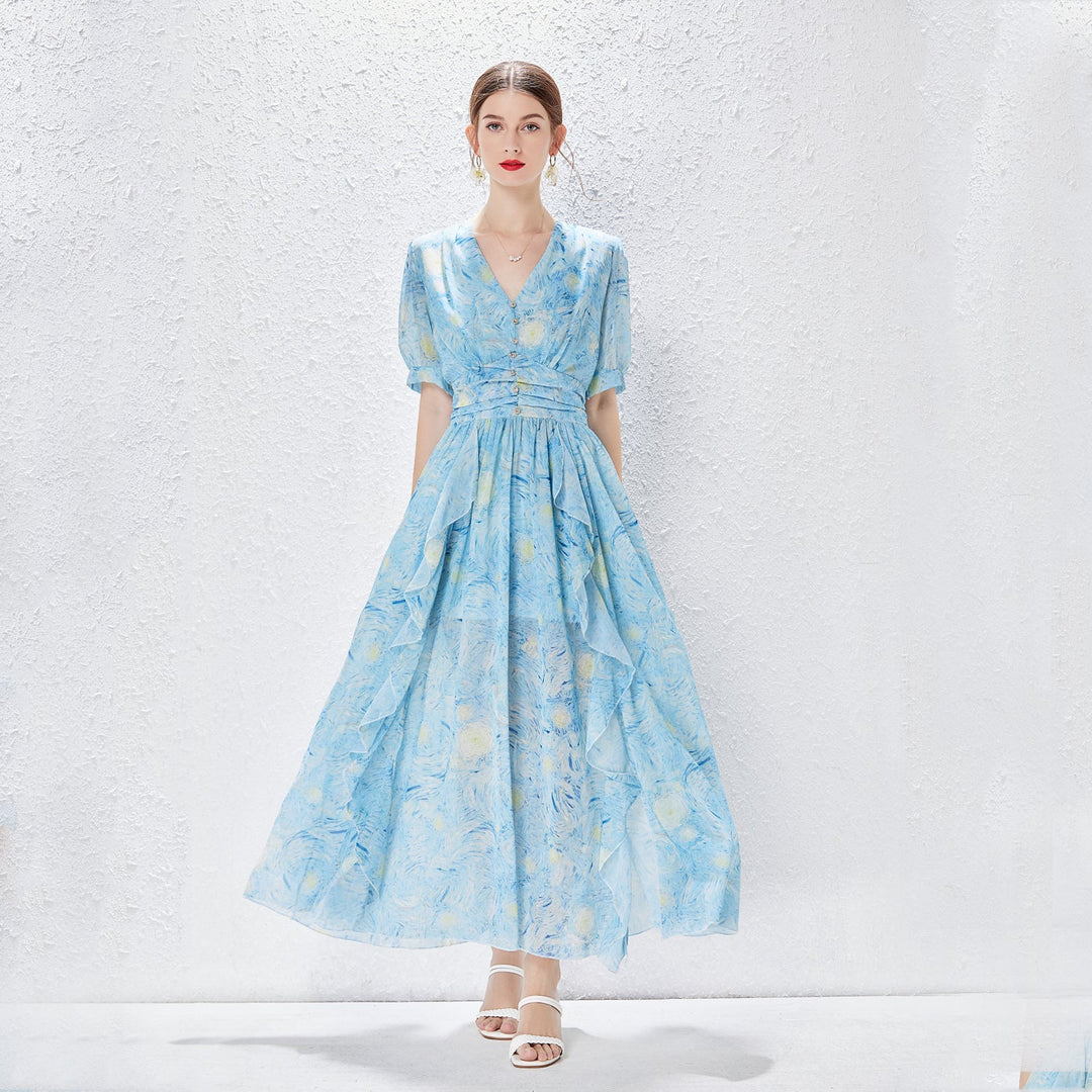 Starry Night Sleeveless Dreamy Long Dress
