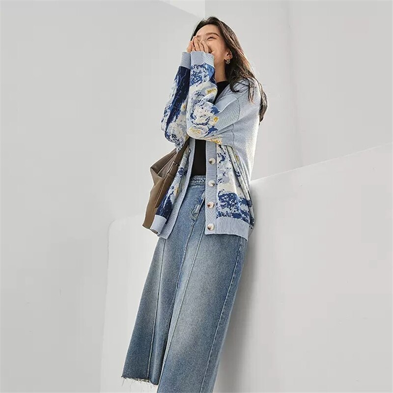 Van Gogh Starry Night Knitted Cardigan Jumper