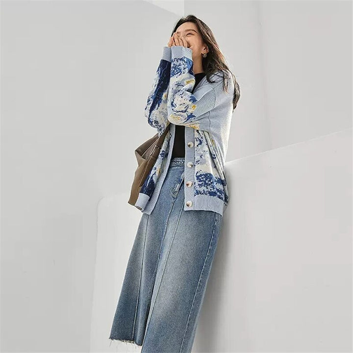 Van Gogh Starry Night Knitted Cardigan Jumper