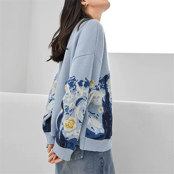Van Gogh Starry Night Knitted Cardigan Jumper