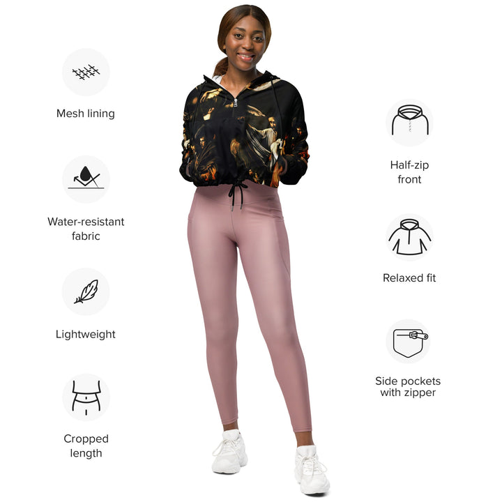 The Seven Works of Mercy Caravaggio cropped windbreaker