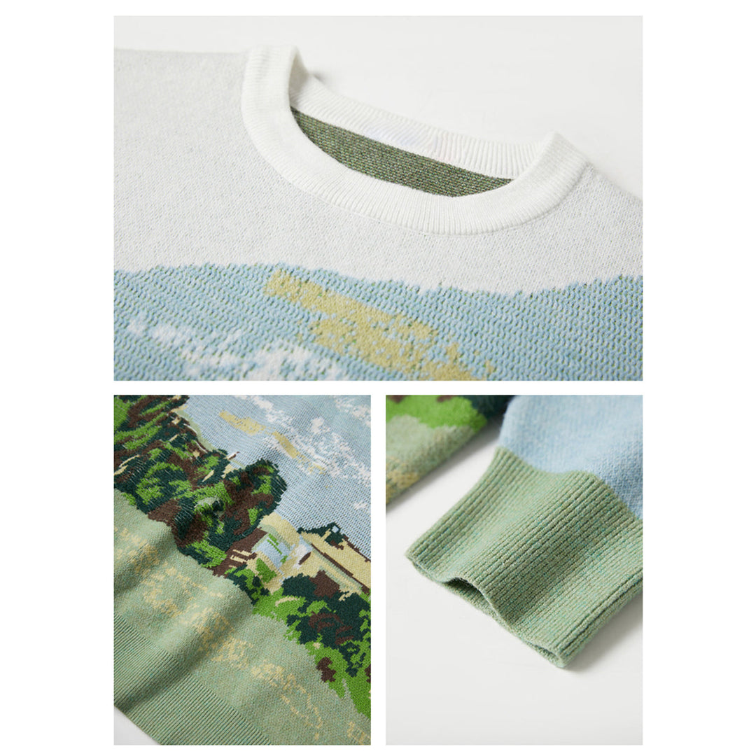 Green Wheat Field with Cypress Jumper