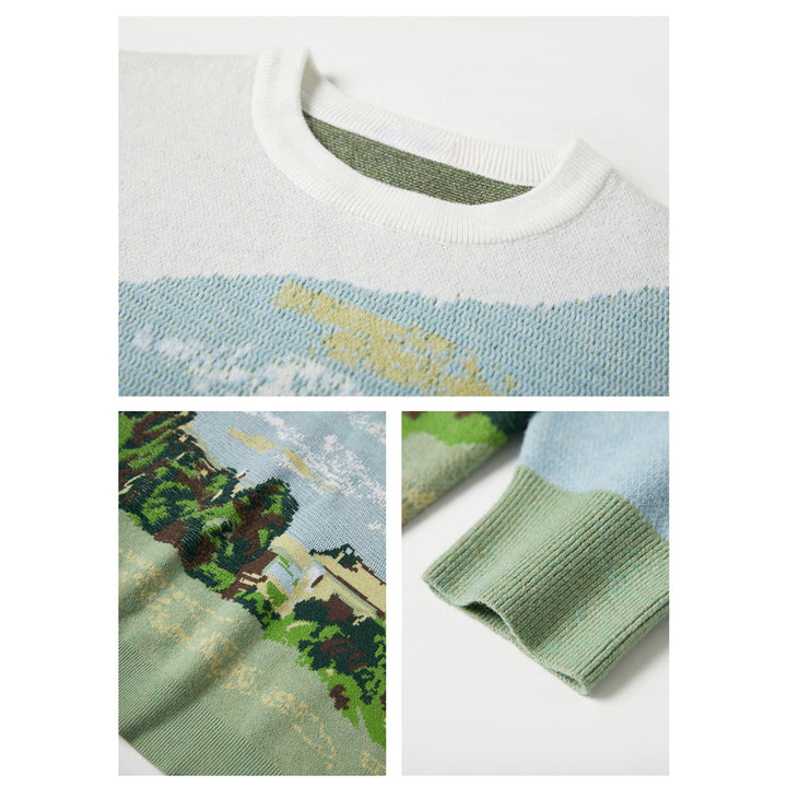 Green Wheat Field with Cypress Jumper