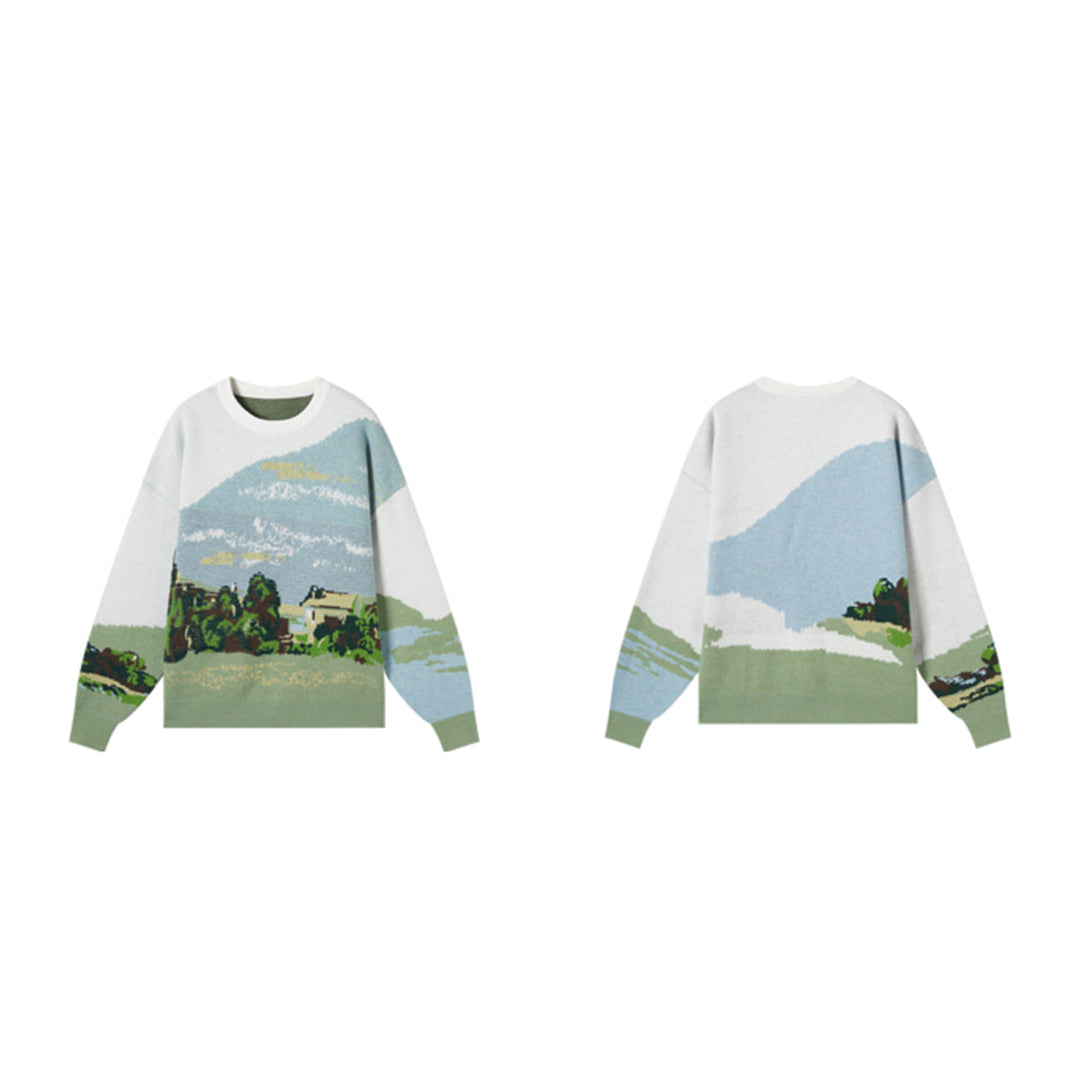Green Wheat Field with Cypress Jumper