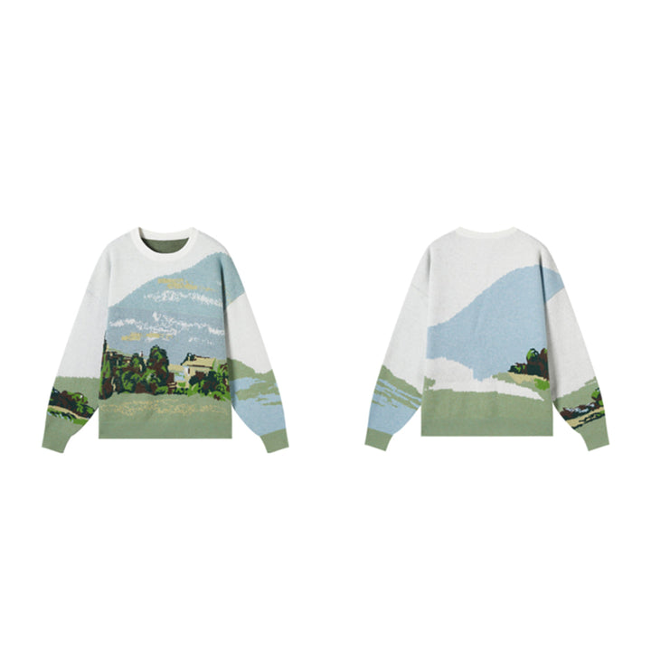 Green Wheat Field with Cypress Jumper