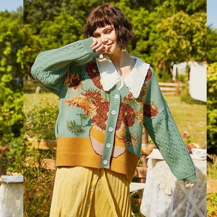 Van Gogh Vintage Cardigan Knit Jumper