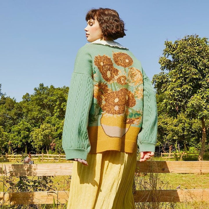 Van Gogh Vintage Cardigan Knit Jumper