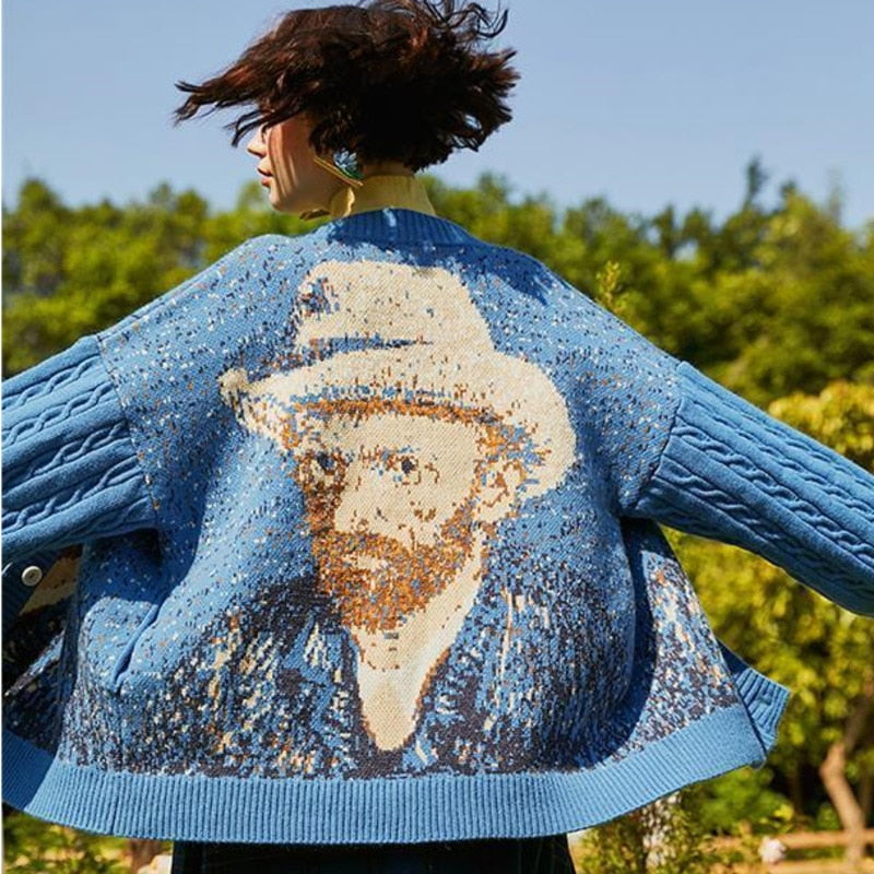Van Gogh Vintage Cardigan Knit Jumper
