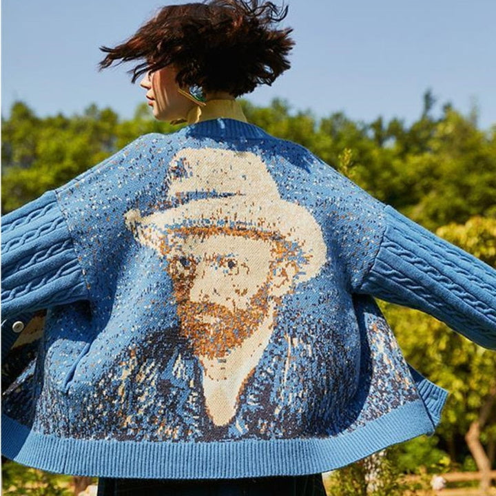 Van Gogh Vintage Cardigan Knit Jumper