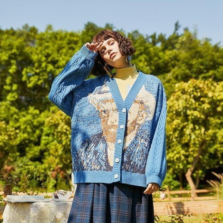 Van Gogh Vintage Cardigan Knit Jumper
