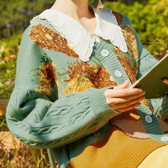 Van Gogh Vintage Cardigan Knit Jumper